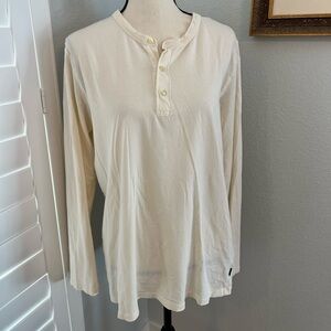 Cream colored men’s Henley shirt